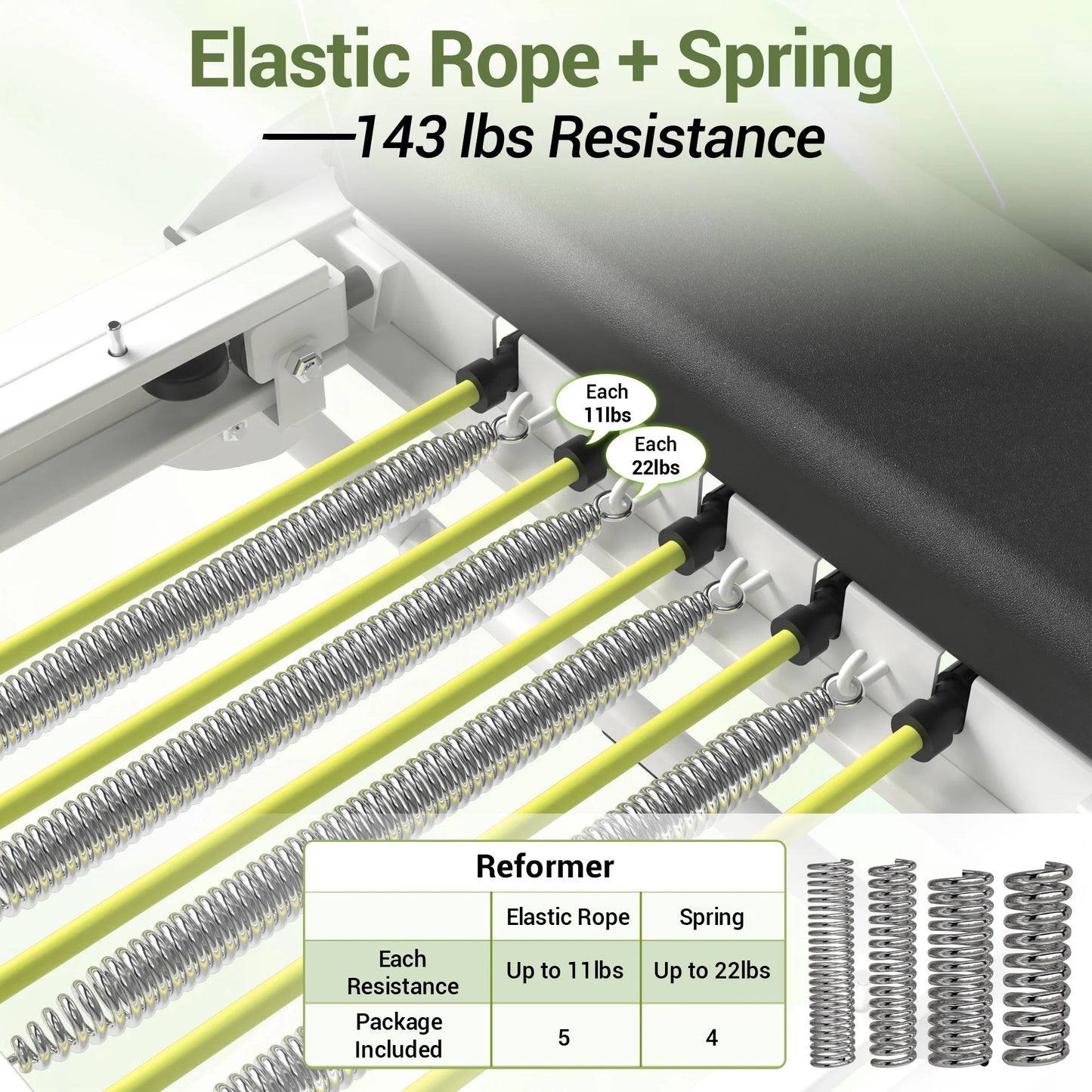 Foldable Pilates Equipment for Home Workouts,Balanced Body Pilates Reformer Machine for Home and Gym, Pilates Exercise Equipment with Jump Board, Additional 4 Springs