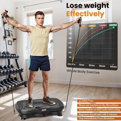 Vibration Plate Fitness Platform Exercise Machine Vibrating Shaking Full Body Shaker Workout Vibrate Stand Shake Board Sport Gym for Weight Loss Fat Burner for Women Men